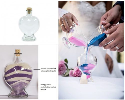 Palack Szív T. + Dugó 0,5L.