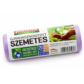 Újrahasznosított szemeteszsák 20 L 20 db/tekercs