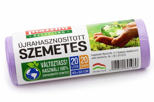 Újrahasznosított szemeteszsák 20 L 20 db/tekercs