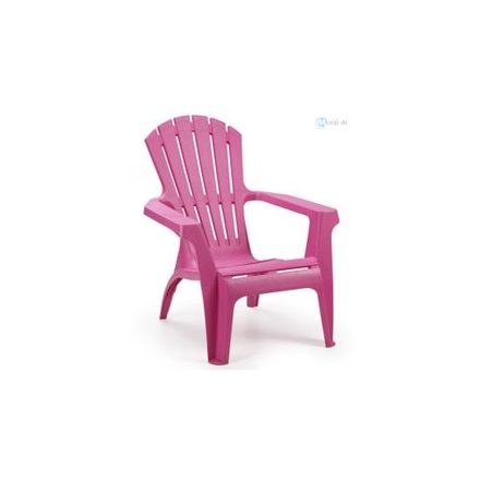 Progarden Dolomiti fa hatású műanyag kerti fotel döntött támlás pink