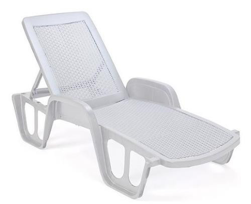 Pool műrattan napozóágy fehér 