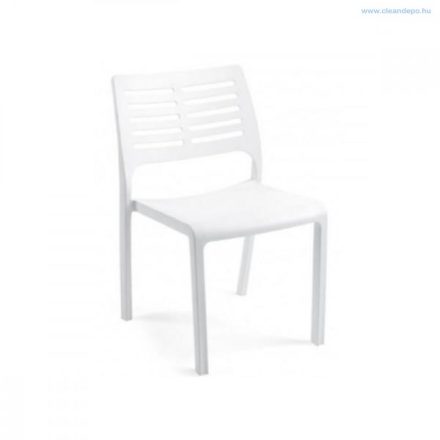 Progarden Mistral magas támlás műanyag kerti szék fehér színű
