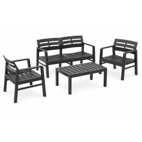 Java kerti bútor szett antracit 