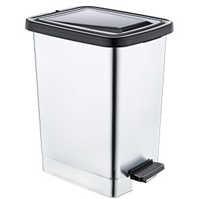   Fém hatású pedálos szemetes belső vödörrel 25 literes S102