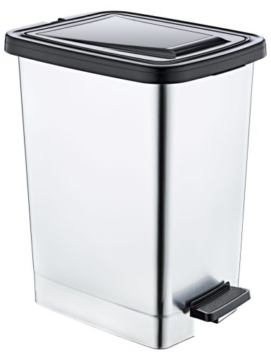 Fém hatású pedálos szemetes belső vödörrel 25 literes S102