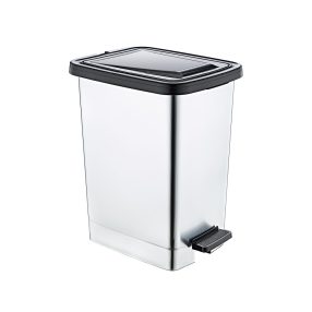 Fémhatású pedálos szemetes kivehető vödörrel 15 L