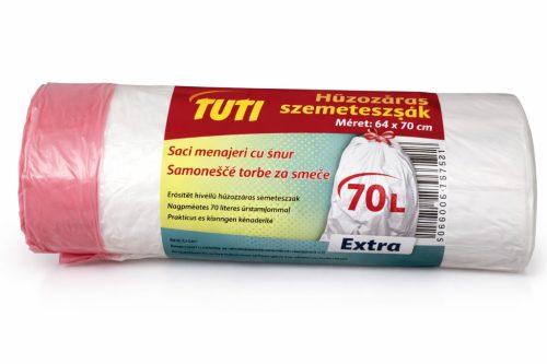 Tuti húzózáras szemeteszsák 70 l extra 15 db