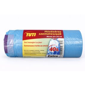 Tuti húzózáras szemeteszsák 40 l / 15 db