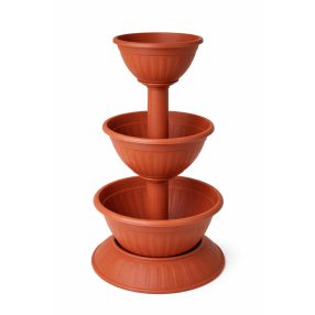 Virágpiramis közepes – 3 szintes dekoratív virágtartó