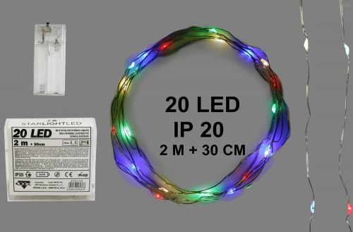 Elemes Fűzér,2M 20Led Színes