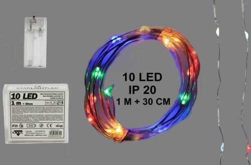 Elemes Fűzér,1M 10Led Színes