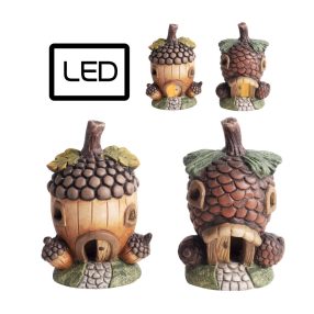 Kerámia Makk Házikó+Led