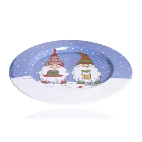 Karácsonyi bádog tálca  Mikulás minta, Ø 28 cm  080603