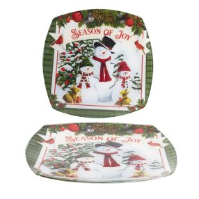 Ü.Tányér Hóemberek 25X25