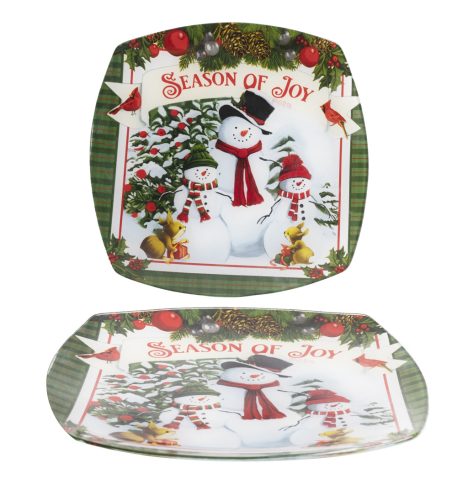 Ü.Tányér Hóemberek 25X25