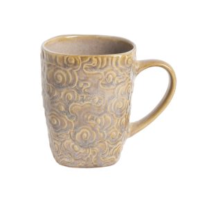 Kerámia bögre virágos, drapp – 4 dl 171213