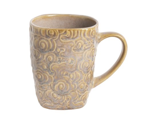 Kerámia bögre virágos, drapp – 4 dl 171213