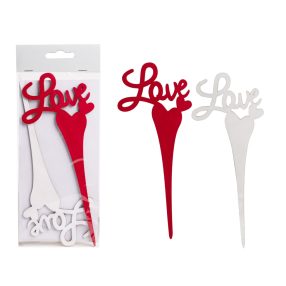 Fa Beszúrós Love*2 Piros/Feh