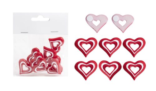 P.Szív*8 Átt. Piros/Fehér