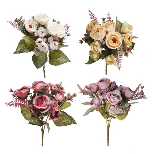 Művirág Rózsa Csokor,Páfrány 9V4S31 550236 