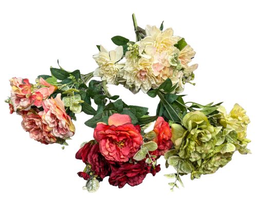 Művirág Rózsa csokor,hortenzia  7ágú  4S 34 551091 