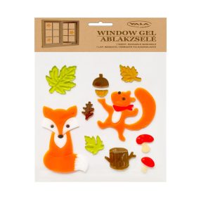 Ablakzselé 25x20 cm róka és mókus  312776