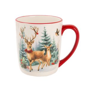 Karácsonyi Bögre szarvas fenyőfa minta, 500 ml 172898