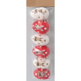 Műa.Tojásx6 Feh/Pir Nyúl 4X6 072281 