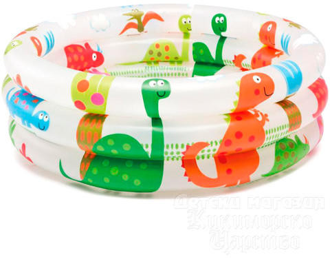 Intex Dino három gyűrűs pancsoló baba medence  61x22 cm