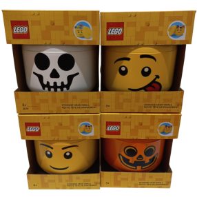 Lego fej közepes méretű tároló 16X16X18,5 cm