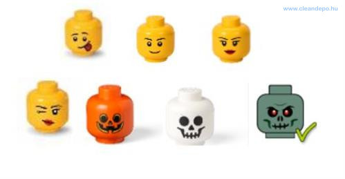Lego fej közepes méretű tároló 16X16X18,5 cm