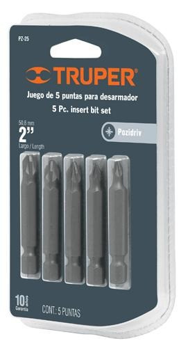 Bit Készlet Pozidriv 2" 5Db Pude-2002 Truper