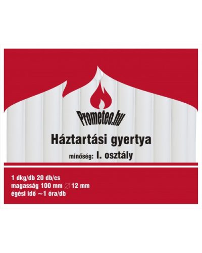 Háztartási Gyertya 1Dkg. 20Db/Cs