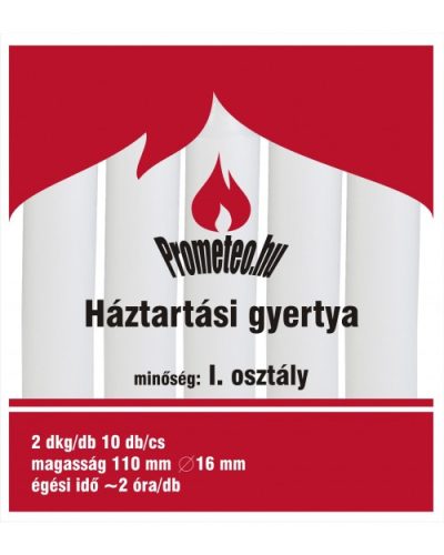 Háztartási Gyertya 2Dkg. 10Db/Cs