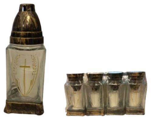 Antik fedeles üvegmécses 4 db/ csomag