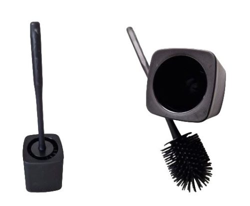 Wc kefe+tartó szilikonos Fekete 10,3cm