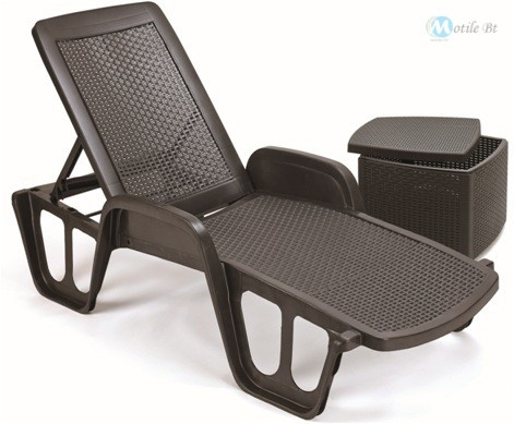 Napozóágy Pool  műrattan barna
