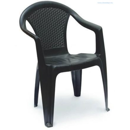 Progarden Kora rattan hatású műanyag karfás kerti szék barna 