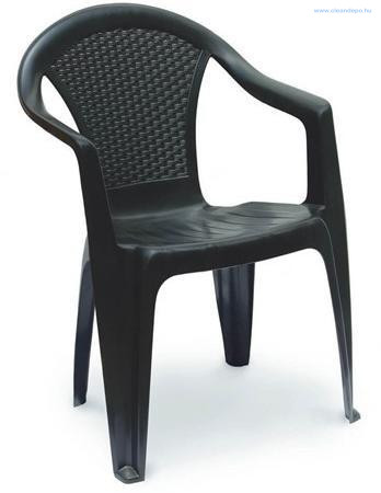 Progarden Kora rattan hatású műanyag karfás kerti szék barna 