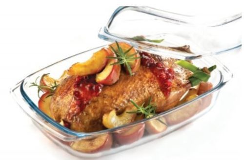 Hőálló üveg sütőedény fedővel, 5.1 L Jénai tál