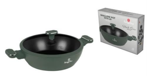 Berlinger Haus Matte Green Collection alacsony lábas fedővel 30 cm BH-8199