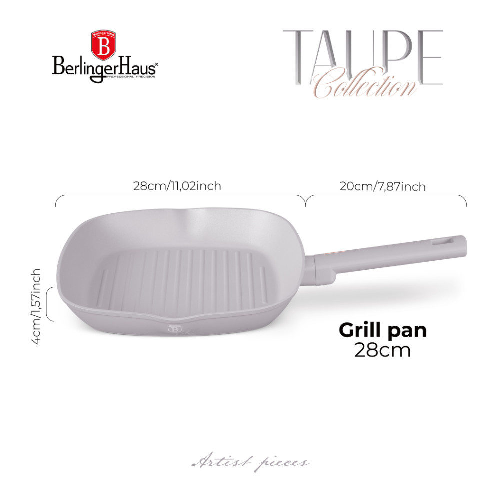Berlinger Haus Taupe Collection Grill Serpenyő 28 cm BH-8096