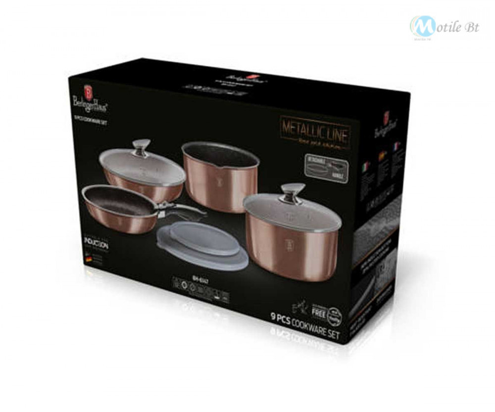 Berlinger Haus Edénykészlet márvány bevonattal 9 részes Rosegold Edition BH-6147