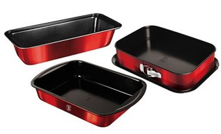 Berlinger Haus Burgundy Metallic Line sütőforma készlet 3 részes, tapadásmentes bevonattal BH-7632