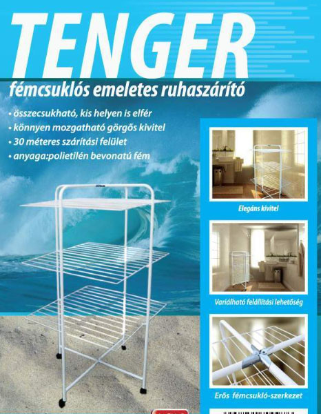 Tenger 3 emeletes Ruhaszárító 132 × 70,5 cm
